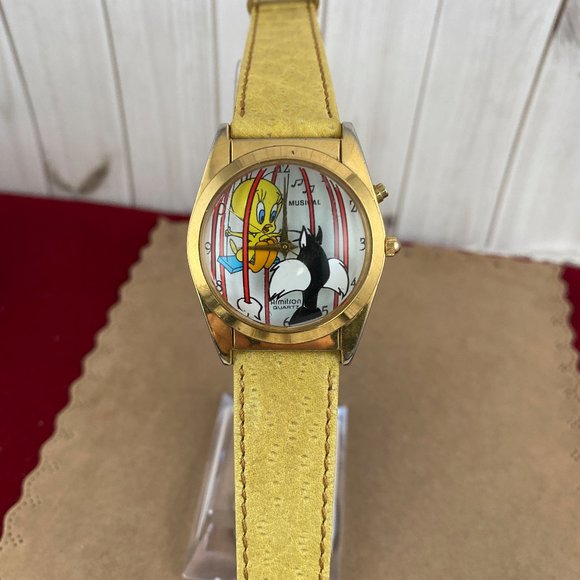 Vintage 1995 Tweety Bird And Sylvester Musical Watch. - Picture 2 of 7